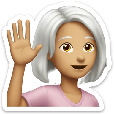 Older girl, waving to younger girl sticker