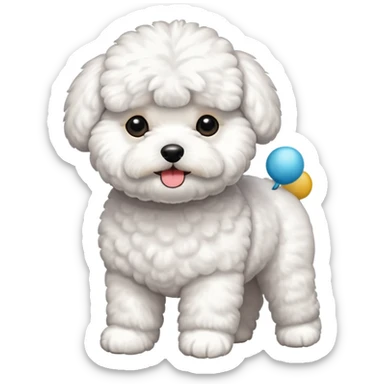 a full body of cute bichon frise sticker