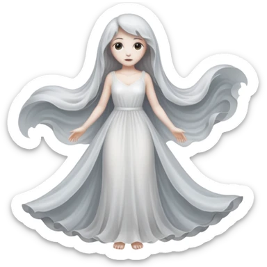creepy ghost woman sticker