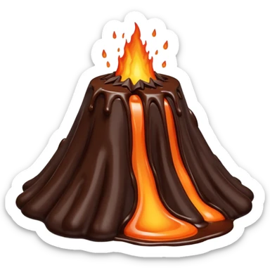 Volcano Experiment instead fire chocolate is coming out  sticker