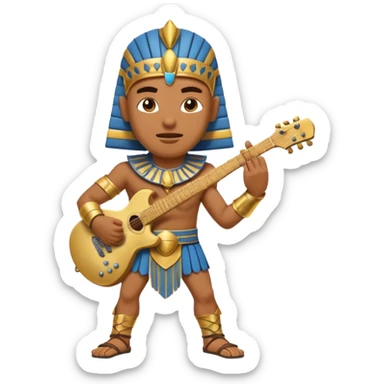 pharaoh gladiator play rock guitar sticker