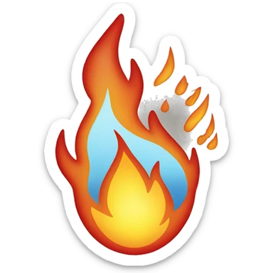 fire and water warning sign sticker