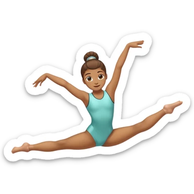 Light brown girl doing gymnastics  sticker
