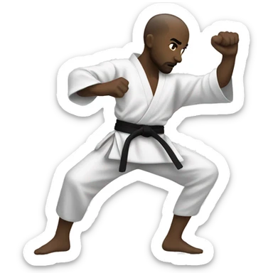 martial arts kicks man white skin sticker