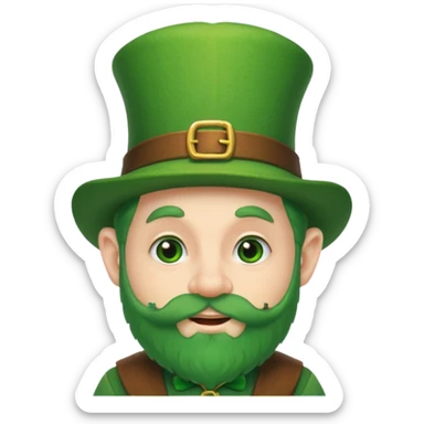 cute funny leprechaun green beard sticker