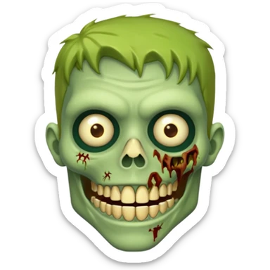 Zumbi verde com dente dourado um pouco humano sticker
