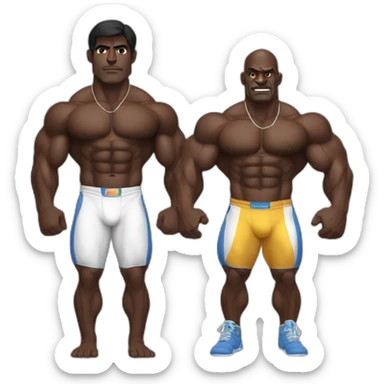 dark skinned Indian with ronnie Coleman physique sticker