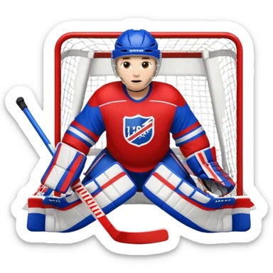 Hockey goalie in red and blue sticker