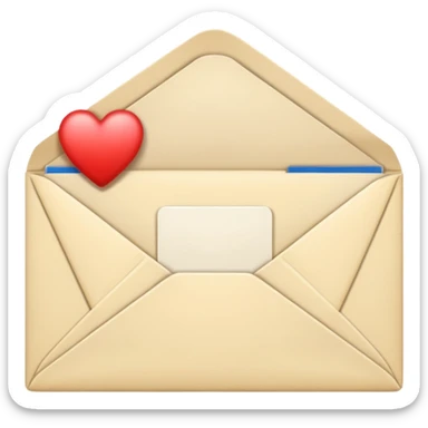 Cream-colored romantic Letter Envelope  sticker