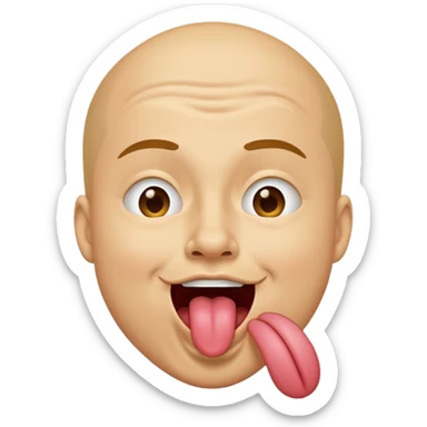 Sticking out tongue while scrunching nose in a happily joking way sticker