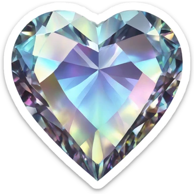 Iridescent 56 karat diamond heart sticker