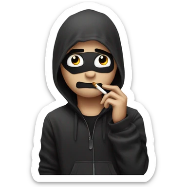 emo emoji smoking a cigarette  sticker