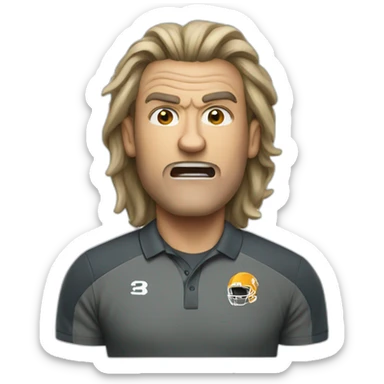 aggressive football coach sticker