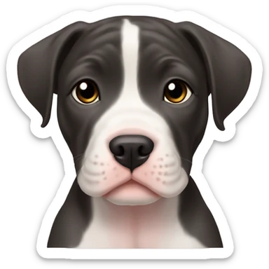 American pit bull puppy black lop-eared sticker