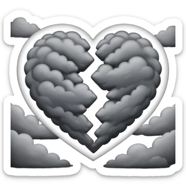 storm cloud above two hearts sticker
