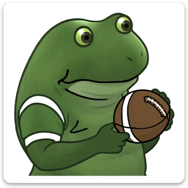 bufo in a football suit sticker