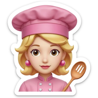 Pink chef hat princess peach sticker