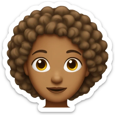 Brown women with curly hair sticker