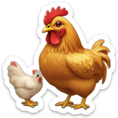 Poule qui mange du poulet rôti sticker