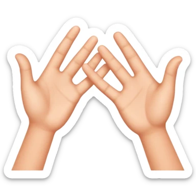 Two hands giving jazz-hands motion, maybe with little sparkles. sticker