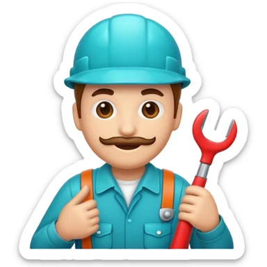 plumber emoji, turquoise color sticker