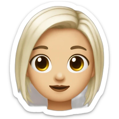 Cute chick with brown and white hair and a septum sticker