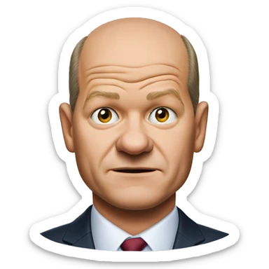 photorealistic Olaf Scholz shrugs sticker
