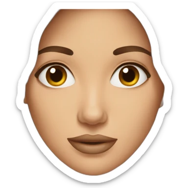 woman making botox with brown hair sticker