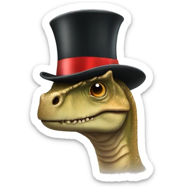 dino with top hat with heart  sticker