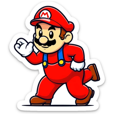 animated emote of a man resembling the reference photo, dressed as Mario, twerking sticker
