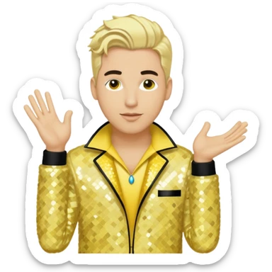 Bryan Abrams, R&B Singer (b. 1969) from Color Me Badd with blonde hair , yellow sequin outfit sticker