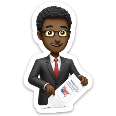 person casting his vote to the ballot sticker