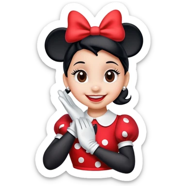 Minnie Mouse in classic emoji style, new pose sticker