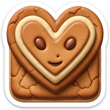 snicker doodle cookie with cinnamon powder on top in a heart shape cookie sticker