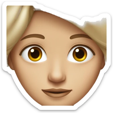 white teenger with brwn eye and brown hair sticker