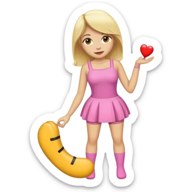 Femme blonde dans un déguisement de chaussette géante sticker