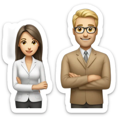 teacher vs tutor two people with white skin woman and man sticker