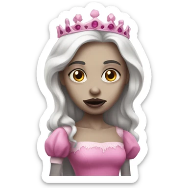 Pink zombie princess sticker