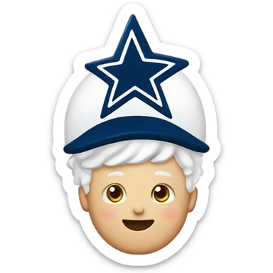 white short hair guy with a dallas cowboys hat enjoying a sprinkles cupcake  sticker