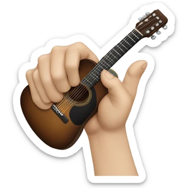 hand fist holding a guitar pick sticker