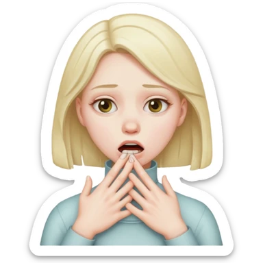 a girl pretending to choke them self sticker