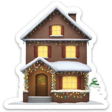 House with christmas lights  sticker