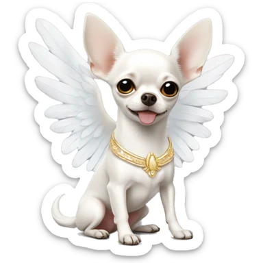 White Chihuahua with angel wings sticker