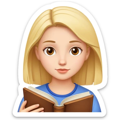 girl reading a book sticker