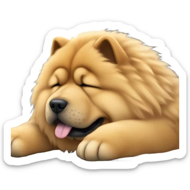 chow chow sleeping on computer keyboard sticker