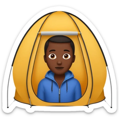 Tall Oval Narrow Pop up one person tent black sticker