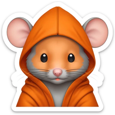 a mouse Prison wear orange cloth sticker