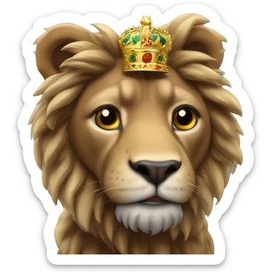 Un leon  rugiendo con corona de brillo de Reyna  sticker