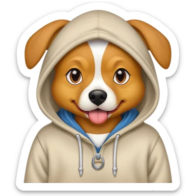 Dog thats crossed eyes duck mouth wearing a hoodie sticker