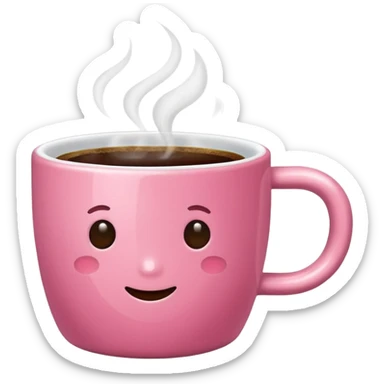 A pink cup of coffee sticker